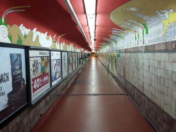 Empty corridor along walls