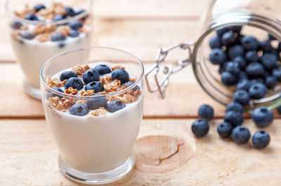 High angle view of breakfast served in bowl