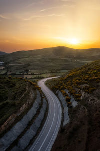 Winding mountain road in albania taken in may 2022