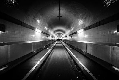 Empty illuminated tunnel