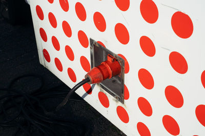 High angle view of patterned wall