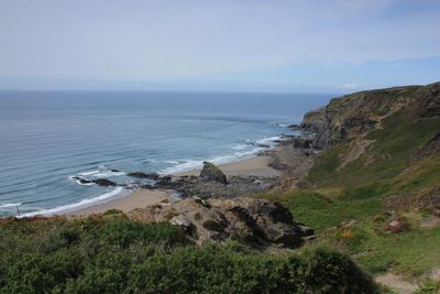 High angle view of sea against sky