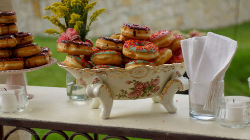 Close-up of dessert on table