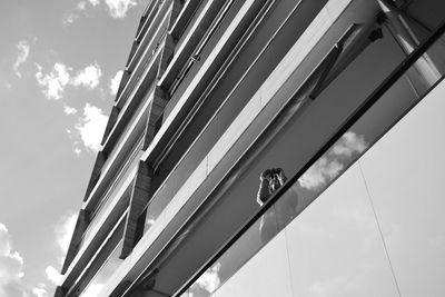 Low angle view of modern building against sky