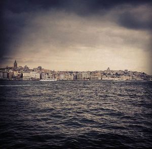 View of sea against cloudy sky