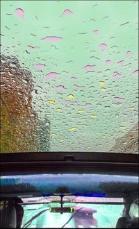 Close-up of water against blue sky