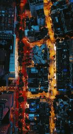 Digital composite image of illuminated city buildings at night in guangzhou