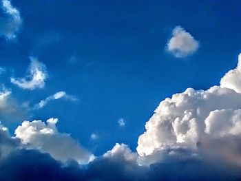 Low angle view of clouds in blue sky