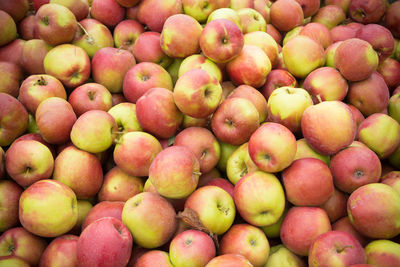 Full frame shot of apples in market