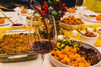 Close-up of food on table