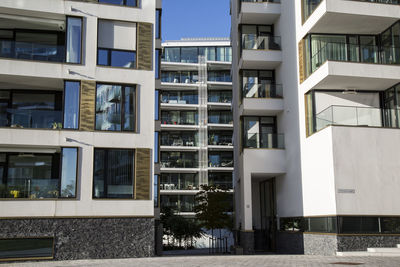 Low angle view of building against clear sky