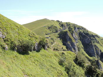 Scenic view of mountains against clear sky