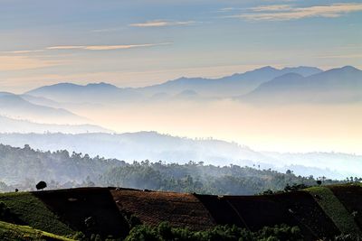 Scenic view of mountains against sky