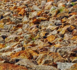 Full frame shot of rocks in sea