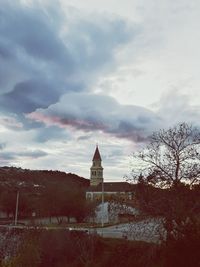 Church against dramatic sky