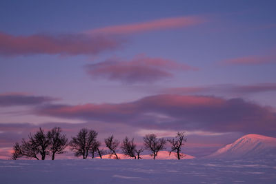 Winter landscape with dramatic sky, dalarna, europe
