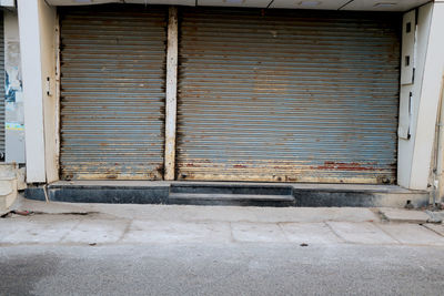 Closed door of old building