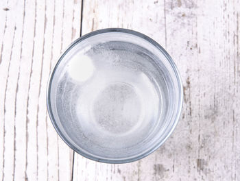 High angle view of drink on table