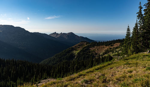 Scenic view of mountains against sky