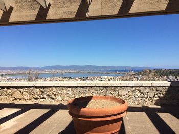 View of sea against clear sky