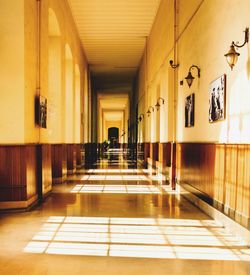 Interior of illuminated building