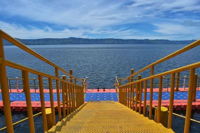 Pier over sea against sky