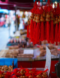 Close-up of fruits for sale at market stall