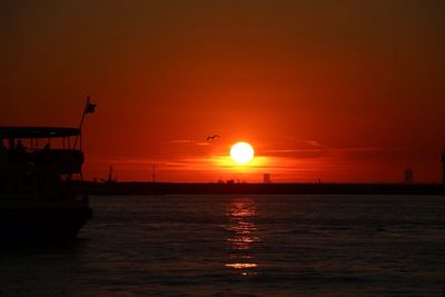 Scenic view of sunset over sea