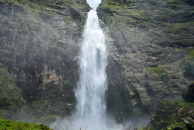 Scenic view of waterfall