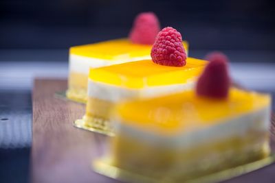 Close-up of cake on table