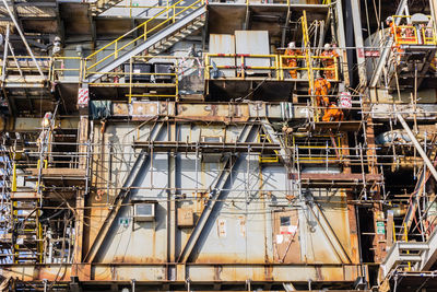 Low angle view of construction site in old factory