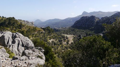 Scenic view of mountains against sky