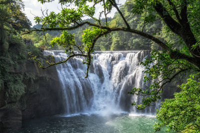 Shifen waterfall view. the waterfall is located near shifen old town.taiwan.