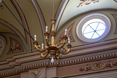 Low angle view of sculpture on building