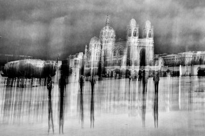 Reflection of buildings on water