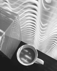 Close-up of coffee cup on table
