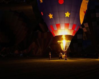 View of hot air balloon at night