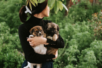 Young woman with dog