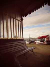 Railroad station against sky