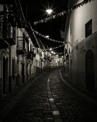 Long empty narrow alley