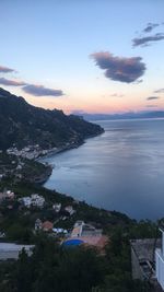 Scenic view of sea against sky at sunset