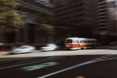 Cars on street in city