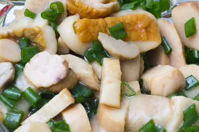 Full frame shot of mushrooms in plate