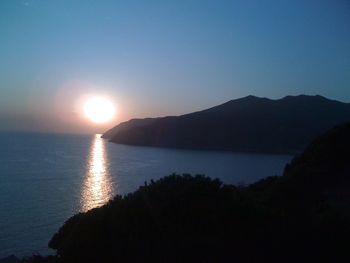 Scenic view of sunset over river