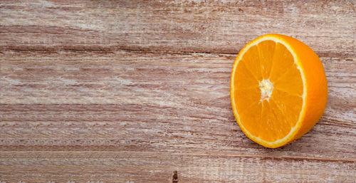 Directly above shot of lemon slices on table