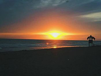 Scenic view of sea at sunset