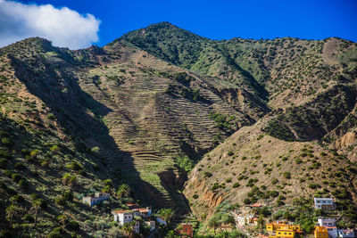 Scenic view of mountain range against sky