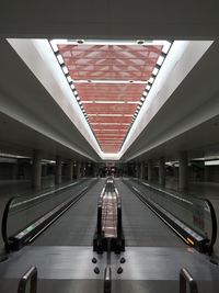 High angle view of escalator