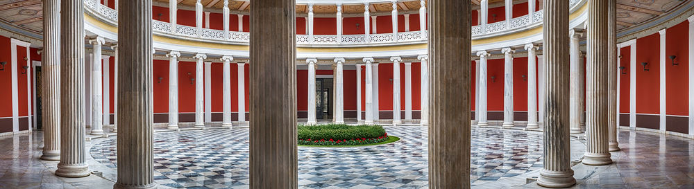 Athens, greece - febr 14, 2020. the inner courtyard of the zappeio hall. stately hall built in 1880