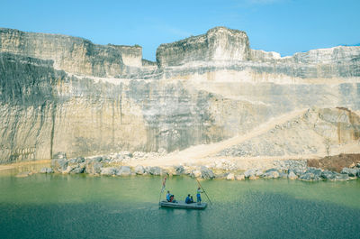 Group of people on rock